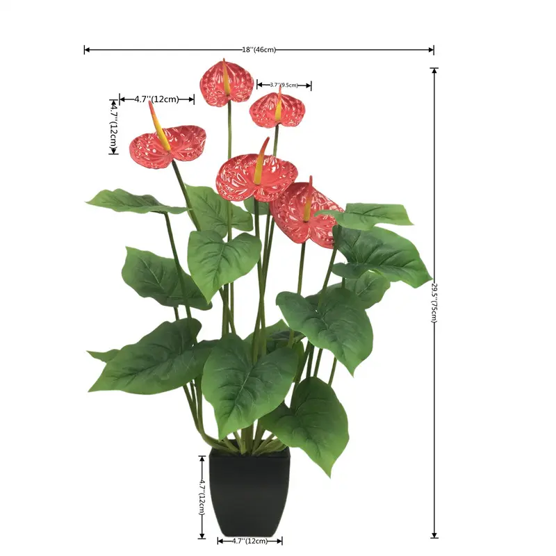 Factory-Made Anthurium Bonsai: High Simulation, Waterproof, ODM Available