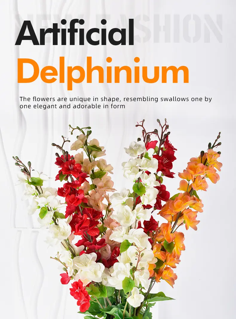 Simulation Delphinium Manufacturing Waterproof Natural