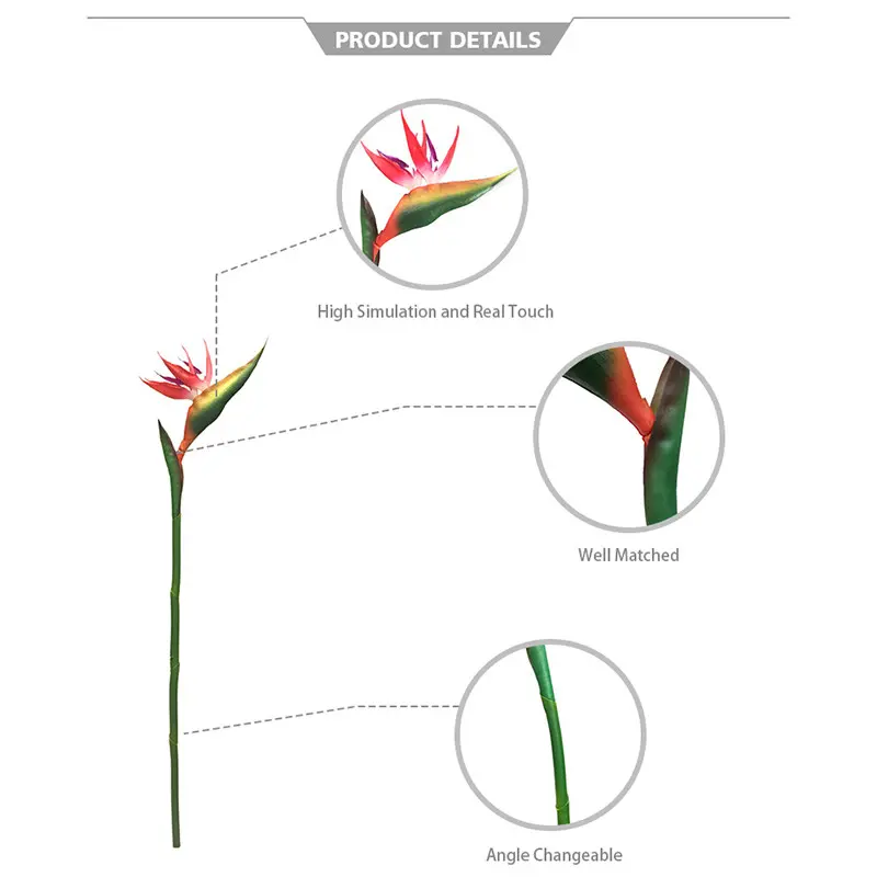 High Simulation PVC Bird of Paradise Bonsai19a0i