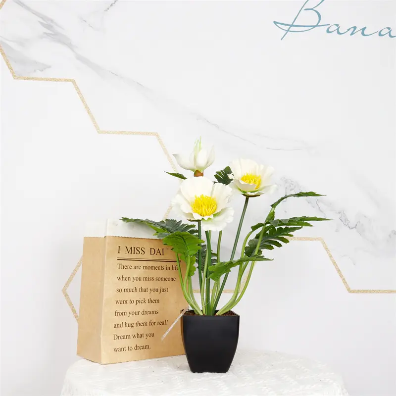 High-quality Simulated Poppy Bonsai for Natural Charm