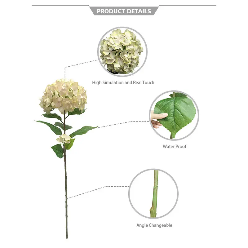 High Quality Simulation Hydrangea Factory Direct16x3l