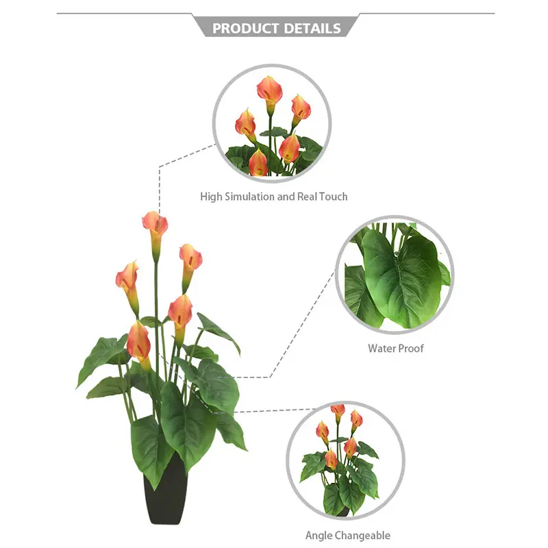 Manufacturers of Non-Fading Calla Lily Bonsai with Natural Simulation038wk