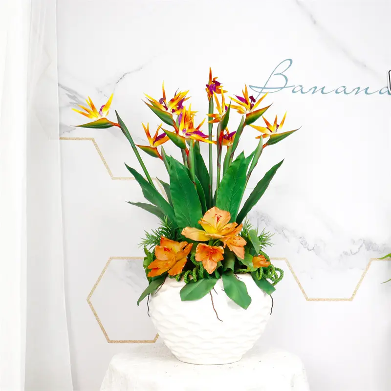 High Simulation PVC Bird of Paradise Bonsai04phc