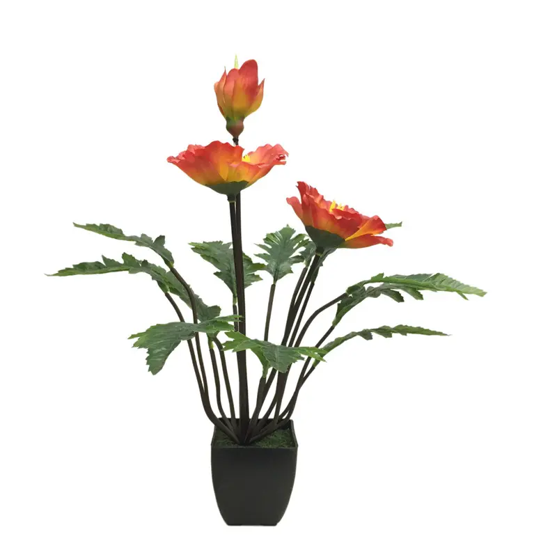 High-quality Simulated Poppy Bonsai for Natural Charm