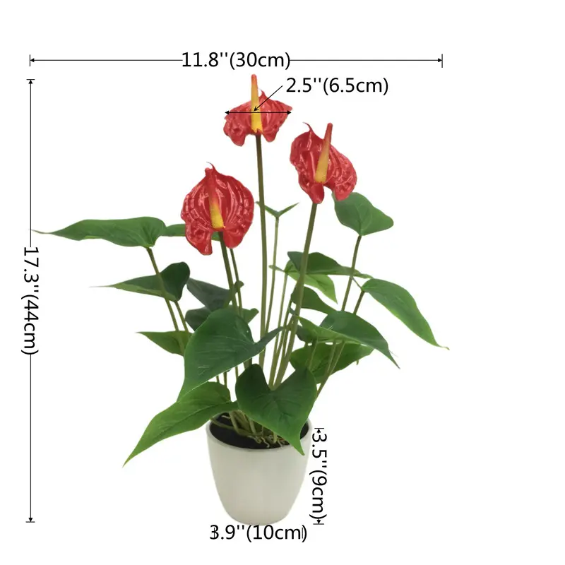 Factory-Made Anthurium Bonsai: High Simulation, Waterproof, ODM Available