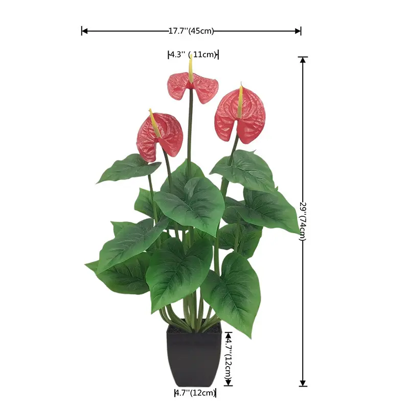 Factory-Made Anthurium Bonsai: High Simulation, Waterproof, ODM Available