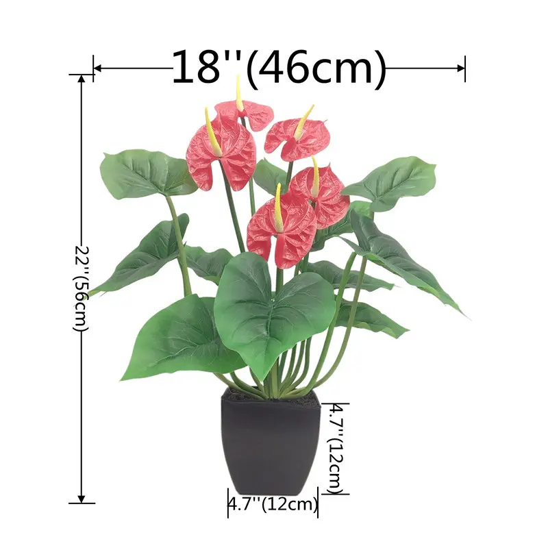 Factory-Made Anthurium Bonsai: High Simulation, Waterproof, ODM Available