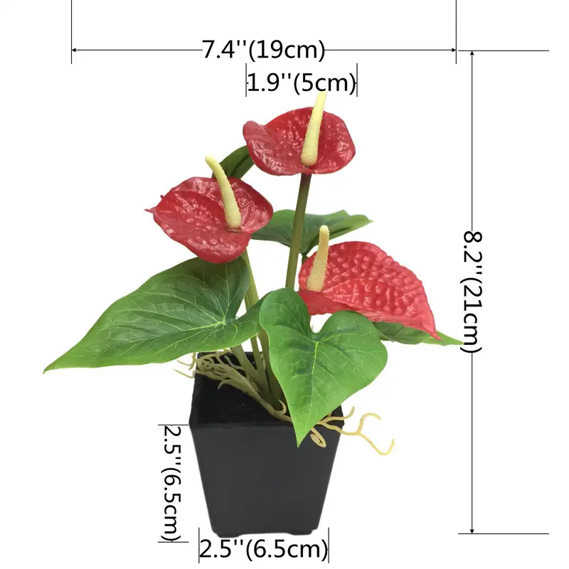 Factory-Made Anthurium Bonsai: High Simulation, Waterproof, ODM Available